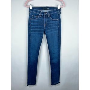 Veronica Beard Jeans Brooke 8.5" Skinny Midnight Frayed Hem Stretch Size 26